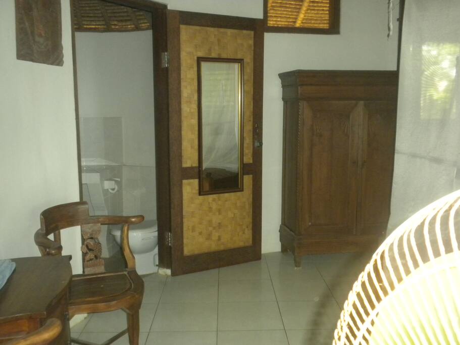 and simple amenities, with a hot shower in private bath