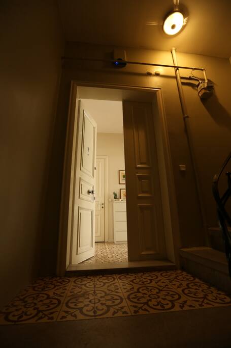 from the stairwell - it is the second floor up