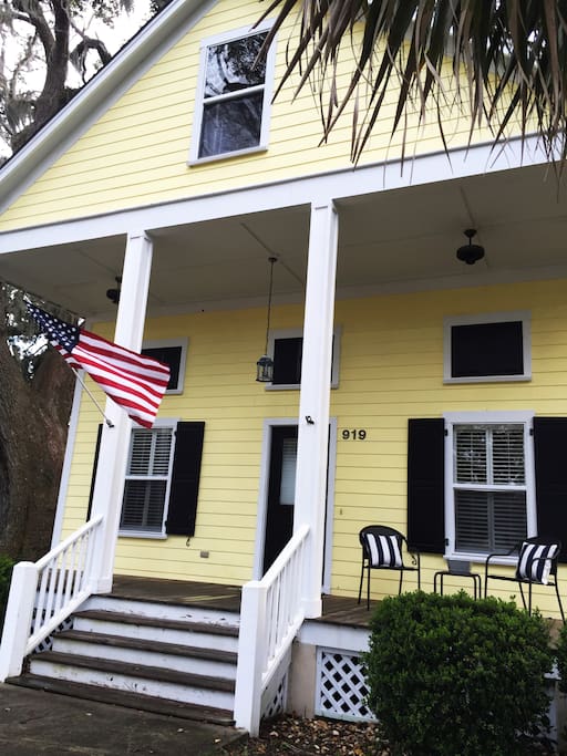 Relax on the front porch and enjoy the sea breeze just one block away.