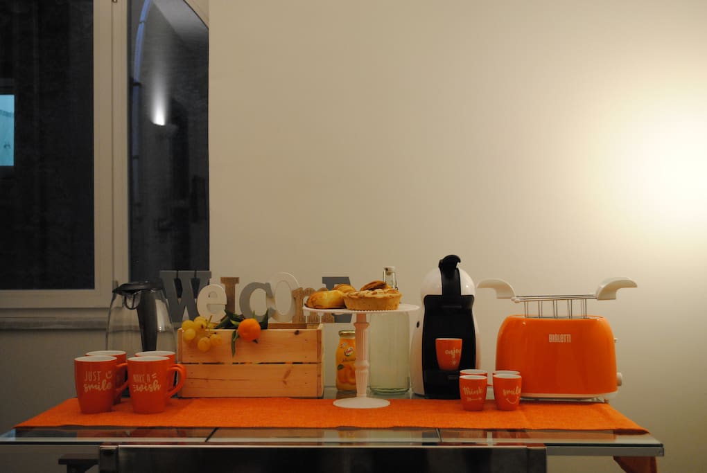 La cucina condivisa per la colazione...