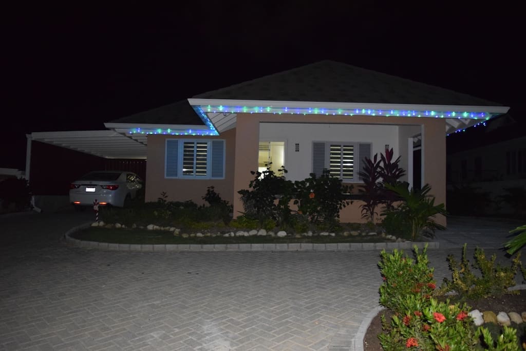 Front of house with landscaped garden and garage