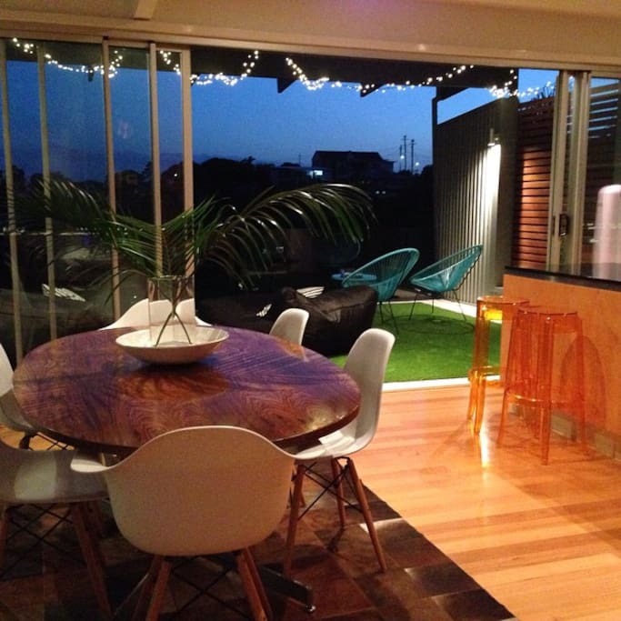 Kitchen / dining and deck