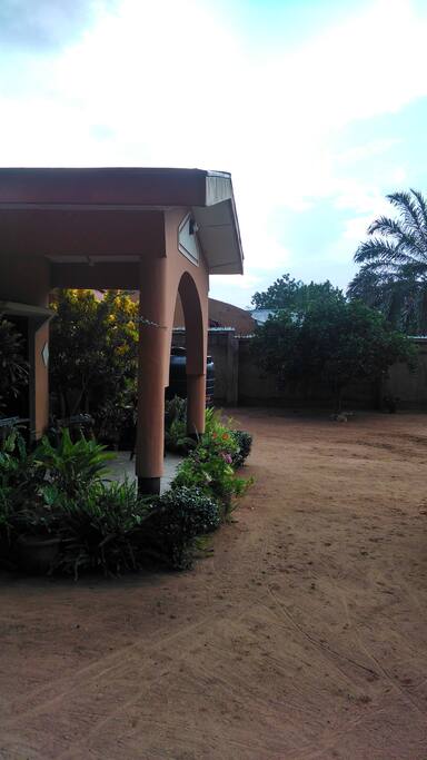 Side view of the front porch