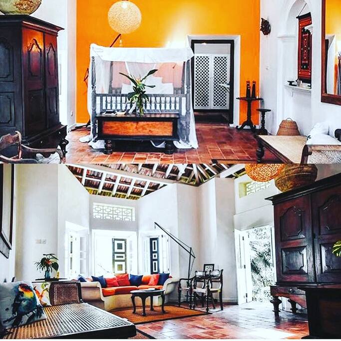 Saffron Suite with private sitting room and front porch.