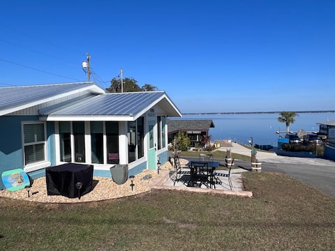 View of Lake Weir with a private beach