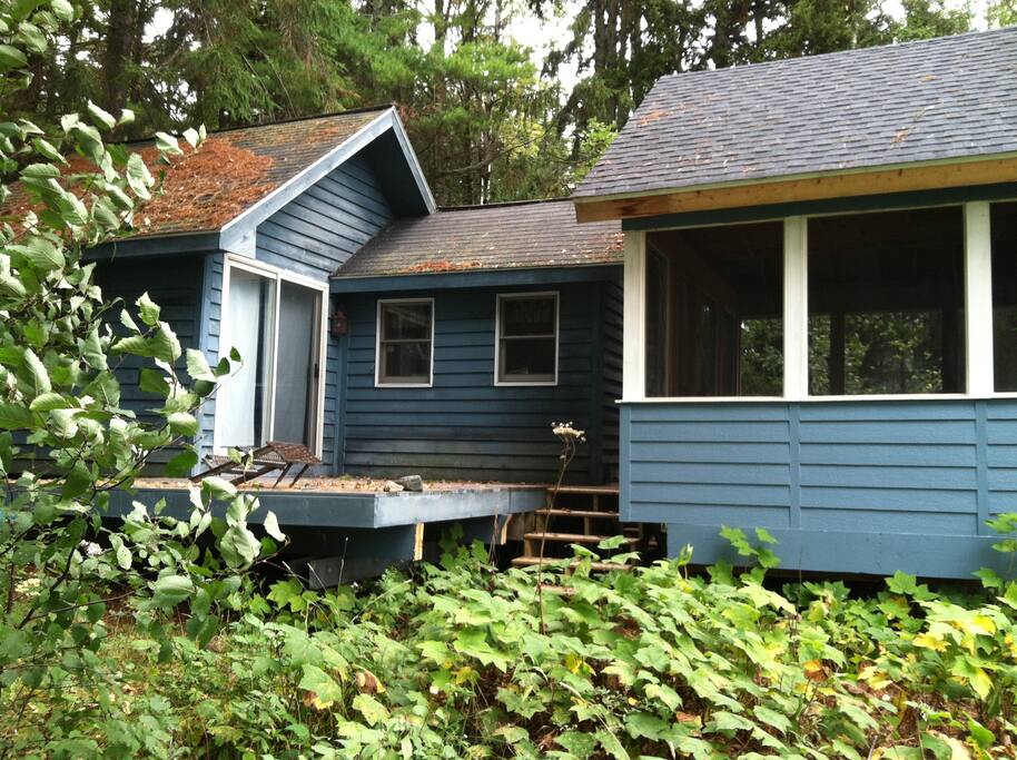 Blue Cabin by Lake Superior