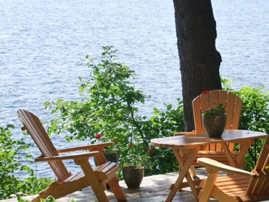 Enjoy sitting by the lake on one of two decks while listening to the loons and enjoying the sunset