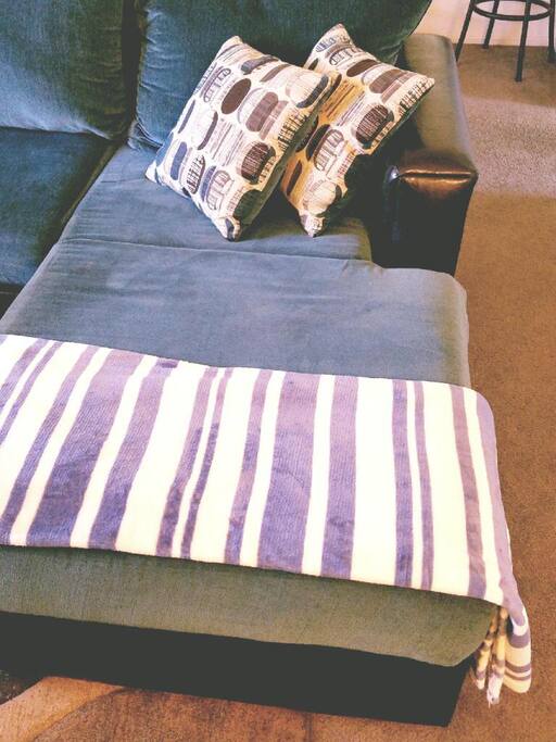 Throw cover just incase you would like to cover up while watching TV in the living room.