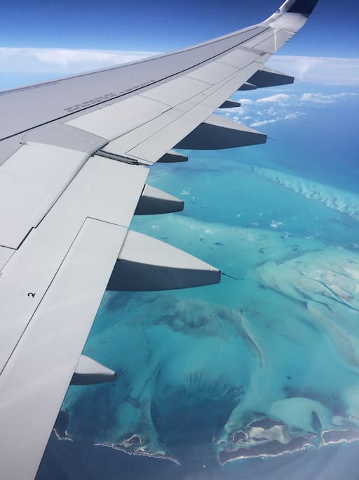 View From the plane just before you arrive.