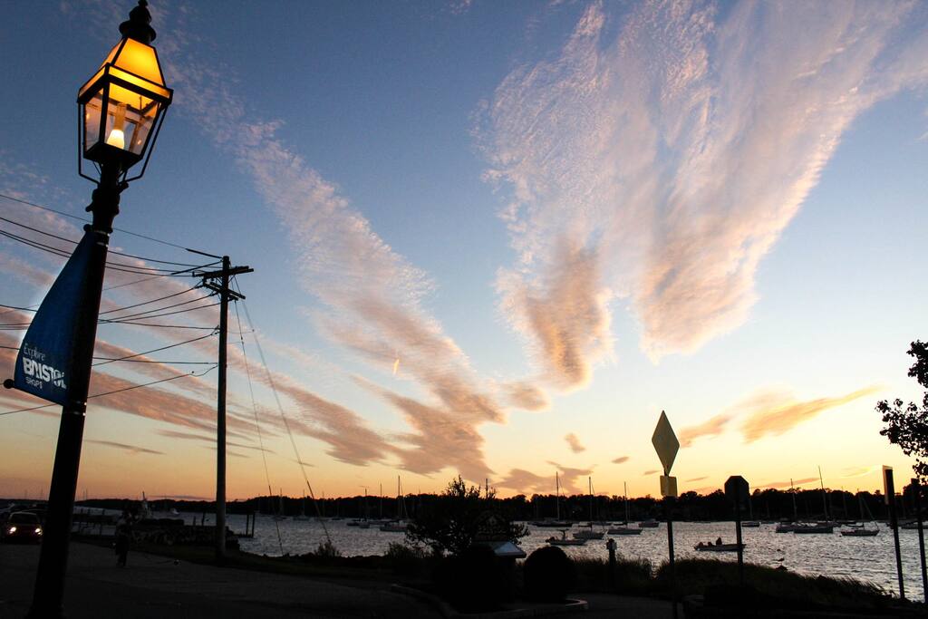 Back yard to Narragansett Bay and East Bay bike path.