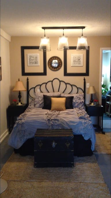Suite has a queen size bed and fan for your comfort.
