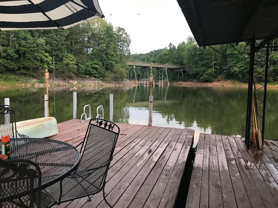 The cove is full!!! The water levels are above the rocks you see in the picture. Cool part about the cove is the privacy.... We only have one neighbor and he is barely on his dock.