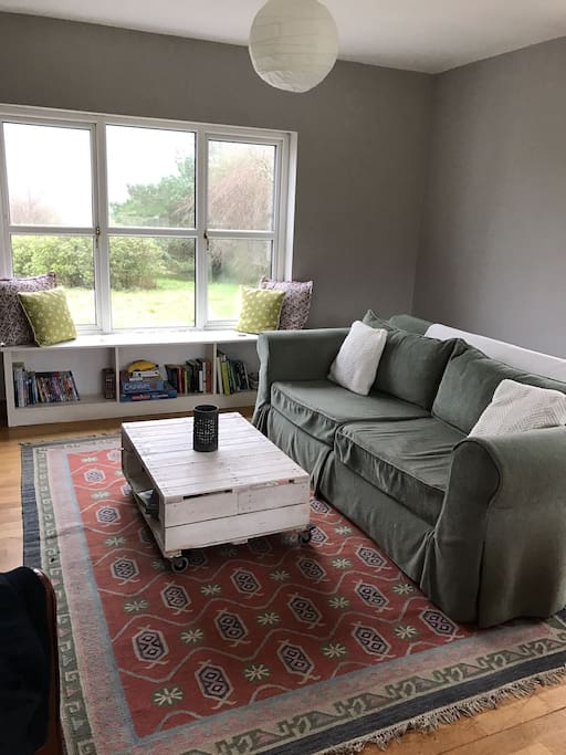 Lounge area with views out to the hillside