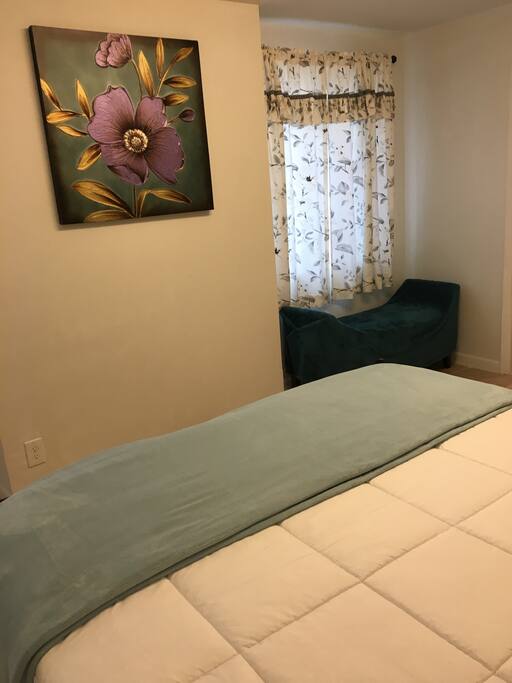 Private queen sized bed