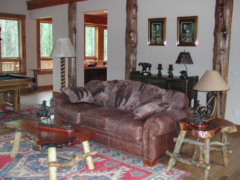 Comfortable and cozy great room with western decor