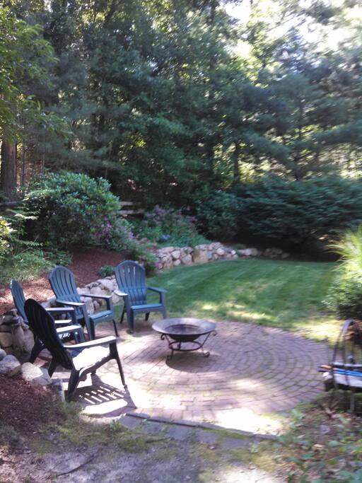 Private backyard with fire pit