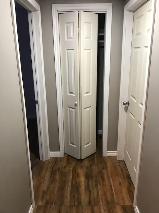 Walkway to your space, closet and laundry