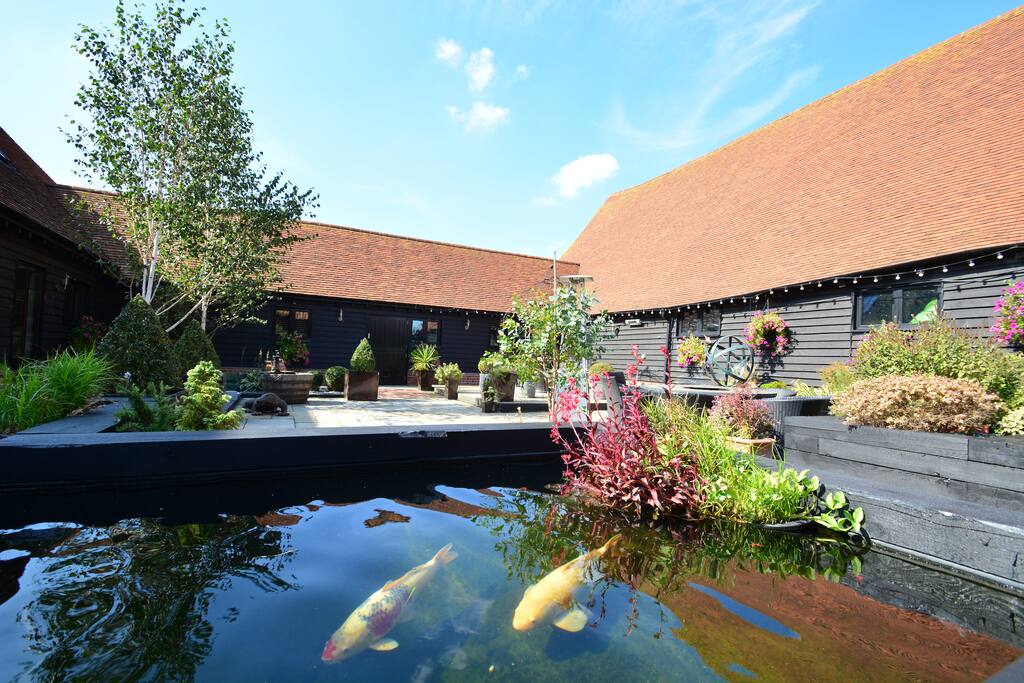 The enclosed courtyard is perfect for BBQs
