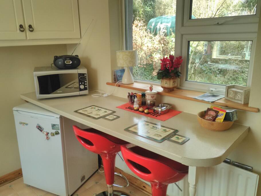 Enjoy a coffee at the breakfast bar