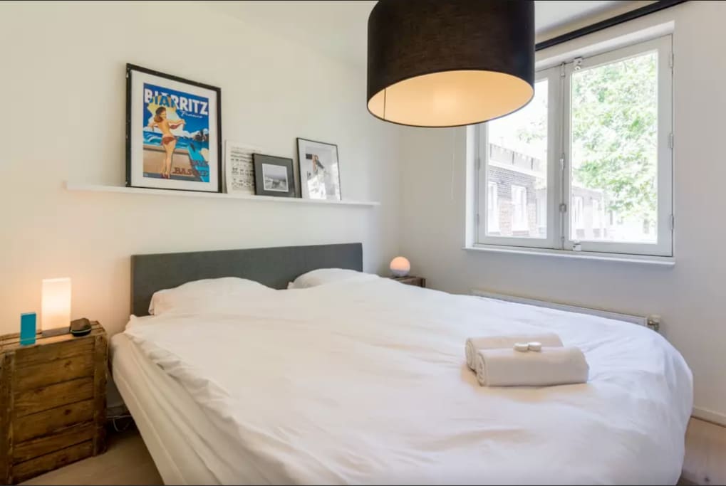 The master bedroom with the kingsize bed