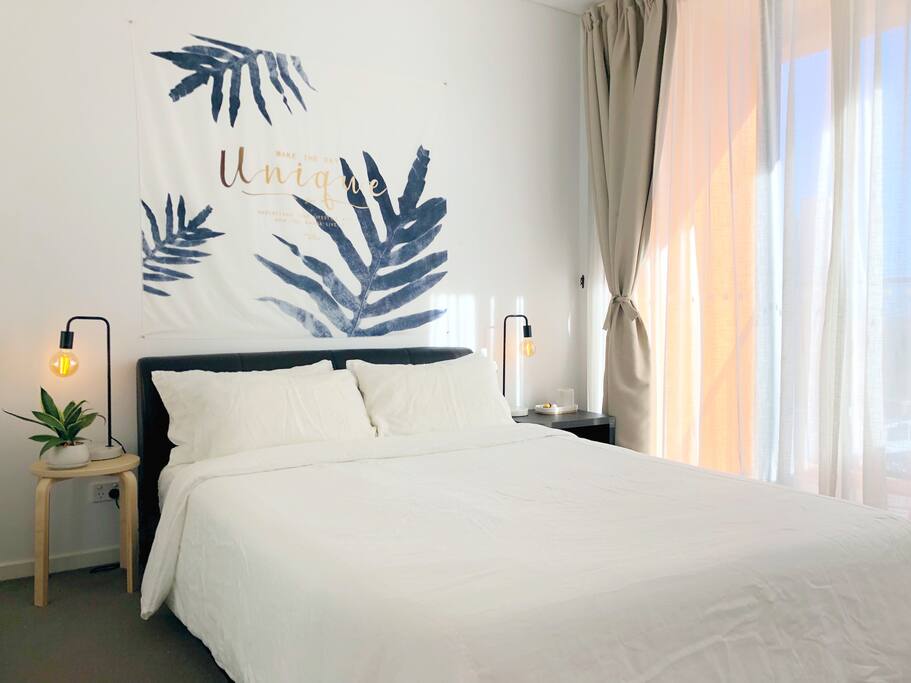 Sun soaking queen room with a private balcony