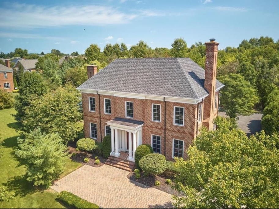 Front view of mansion