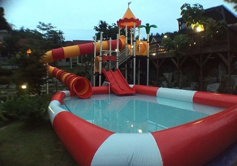 waterslide and kids pool available during June~Sept