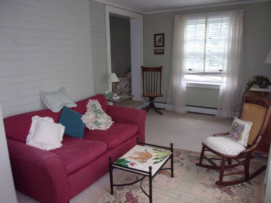 Sitting area with large windows