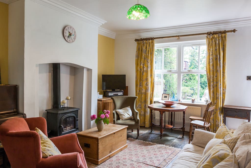 The living room, looking onto the garden...
