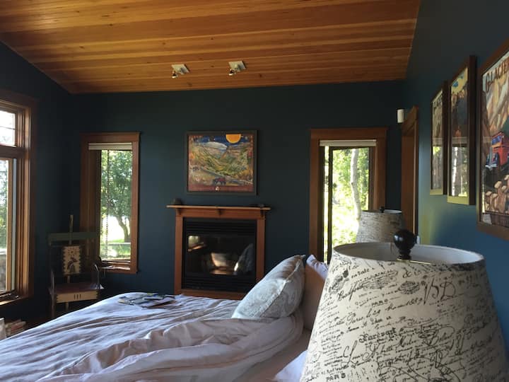 Newly repainted master bedroom (attached oversized bathroom not shown here)