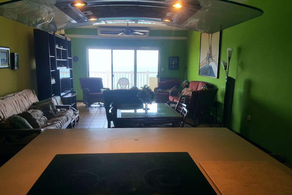 The kitchen, dinning room, living room and balcony with the best view.