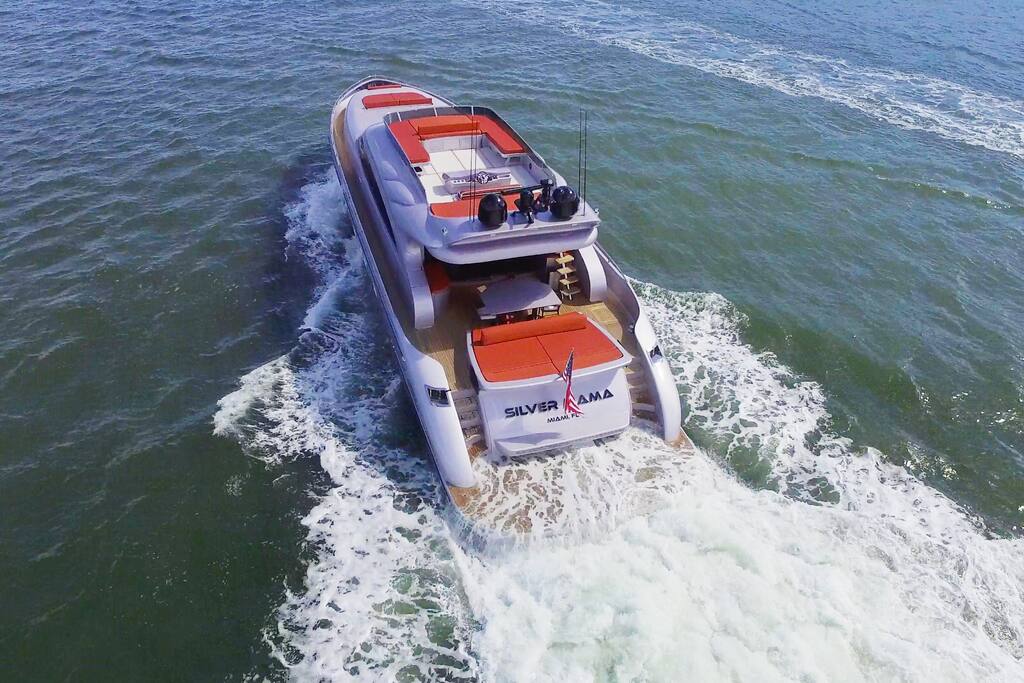 Silver Mama is one of the fastest yachts in its class, with top speeds at 50+knots and cruising at 40+knots