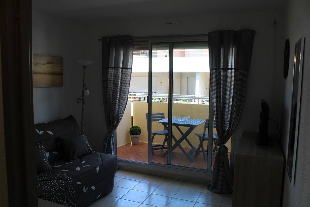le couchage et la terrasse