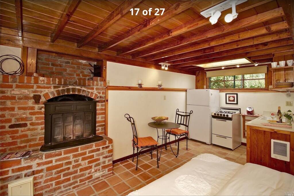Wood burning stove for those cool evenings