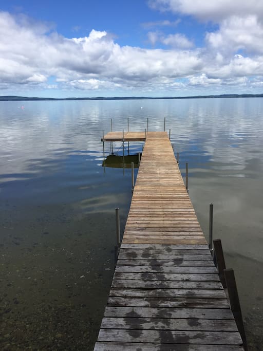 Dock (boats go to the right when docking and on mooring overnight and when the lake is turned up)