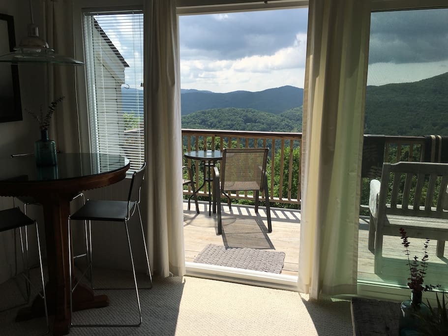 Enjoy a morning coffee or afternoon glass of wine on the deck