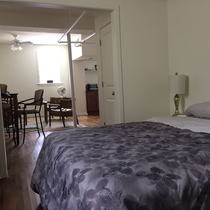 Bedroom opens onto Living Room