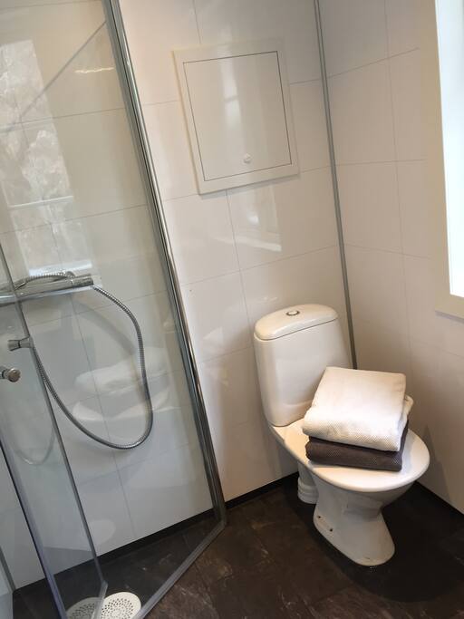 Badet. Dusj og toalett