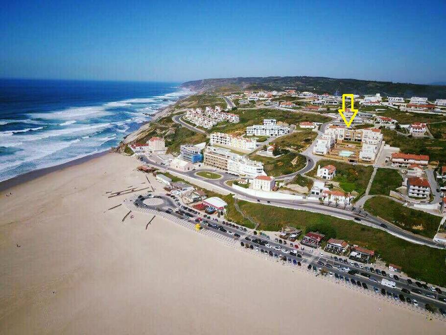 Condominium overlooking Foz do Arelho beach.