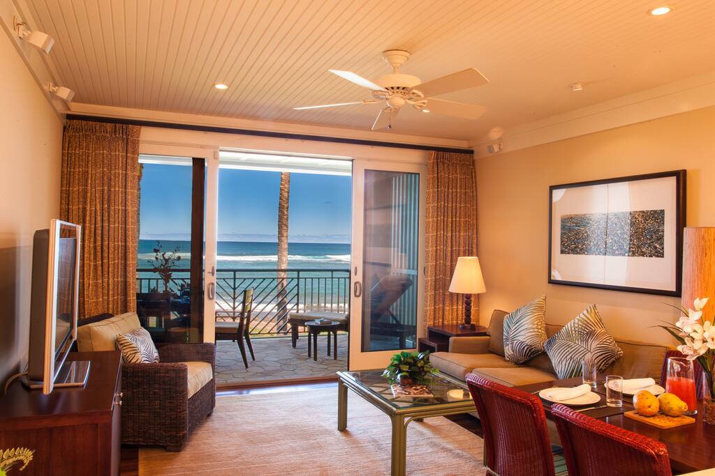 Living room with spectacular ocean views!