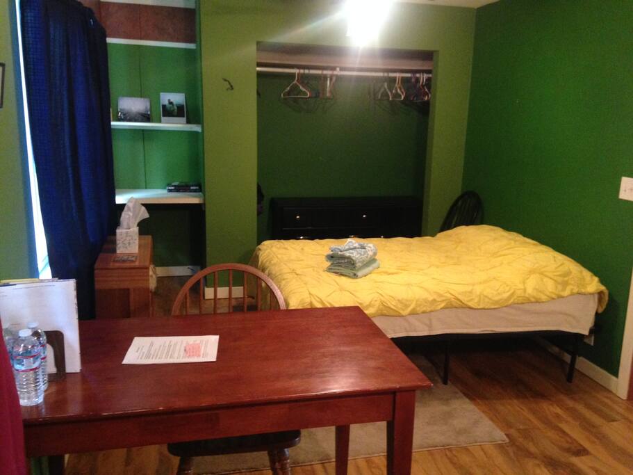 Full size bed in guest room