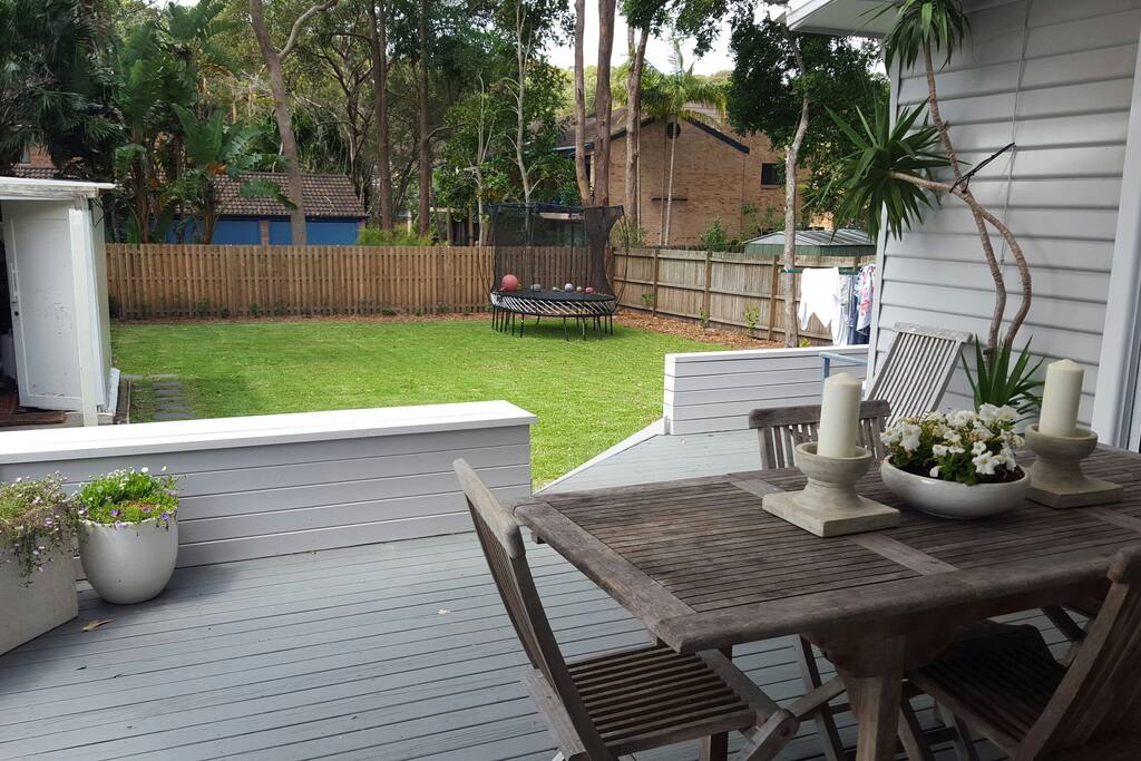 North facing back deck onto large yard