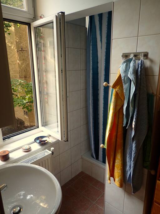 The private bathroom in the room!
