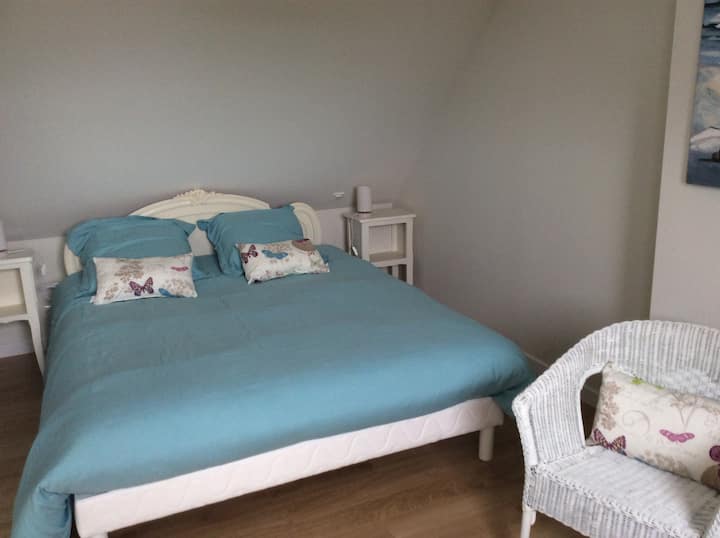 Chambre "La roche aux oiseaux" étage, lit de 160cm