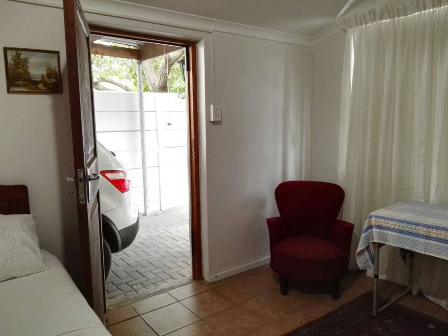 Private entrance from secure parking