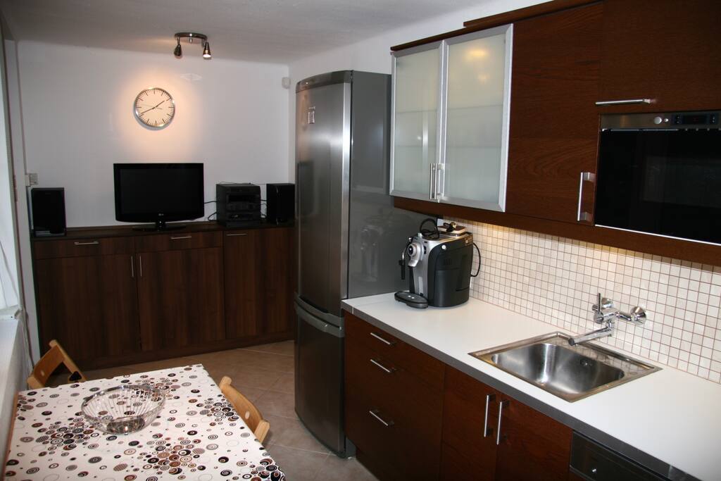 the kitchen