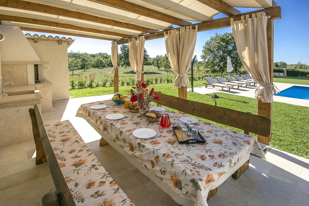 Dining table for outside dining