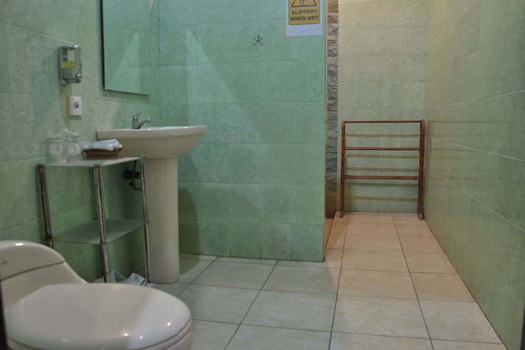 Bath room at Superior room with seaview @ Crystal Ocean View. Guest will get free Dinner ( Stay at Crysral Club Tulamben)