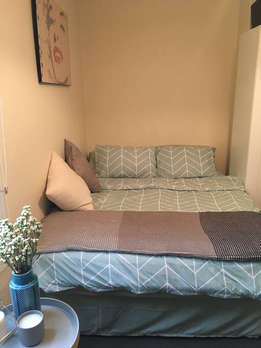 Queen Size Bed with fresh linen