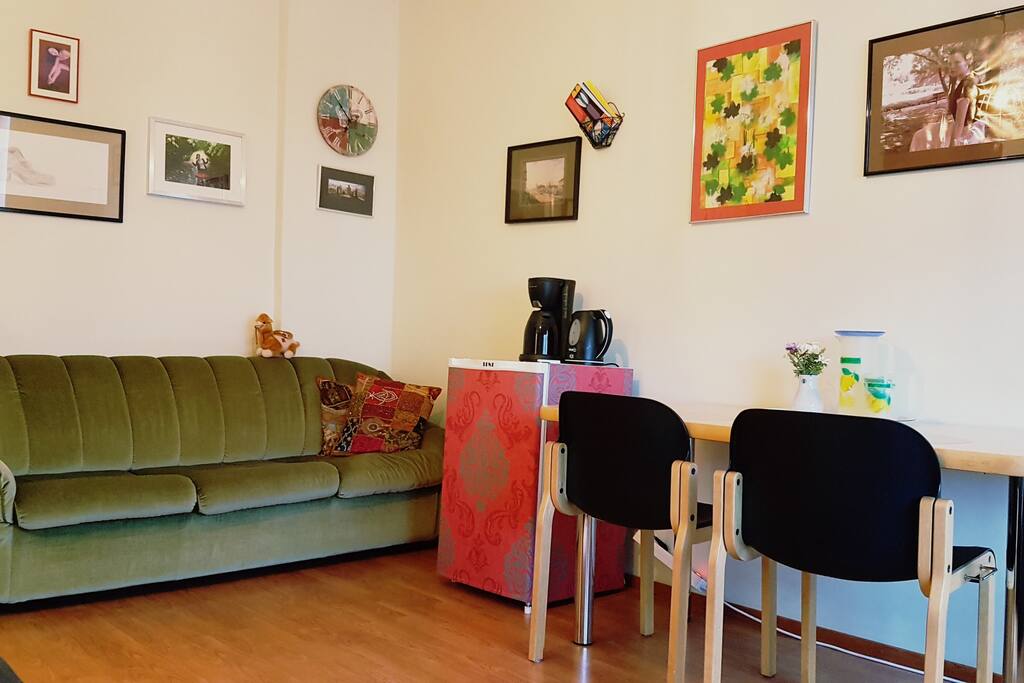 2nd pull-out sofa, fridge, table